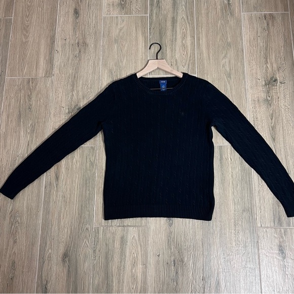 Vintage Izod Sweater Cable Knit 80’s 90’s Y2K Preppy Navy Blue Knit Grandpa Core - Picture 8 of 12